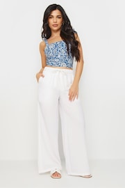 PixieGirl Petite White Wide Leg Trousers - Image 1 of 5