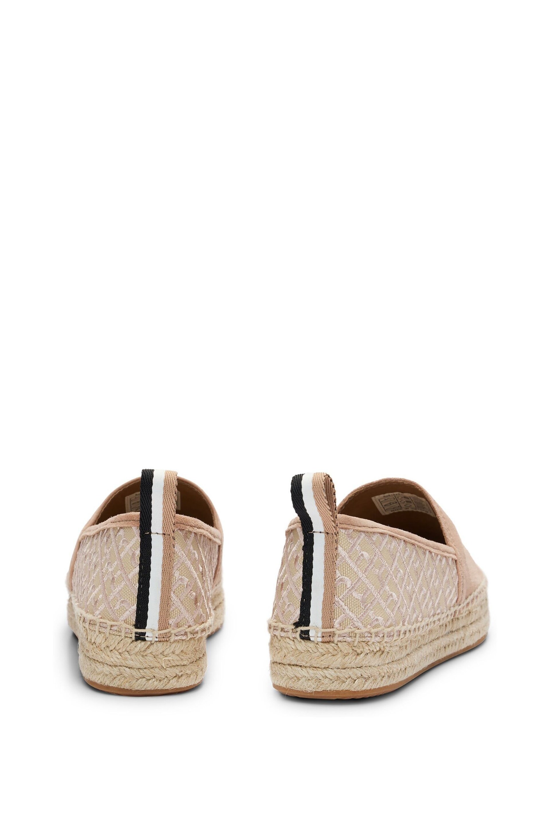 BOSS Brown Suede Slip-On Espadrilles With Embroidered Monograms - Image 3 of 4