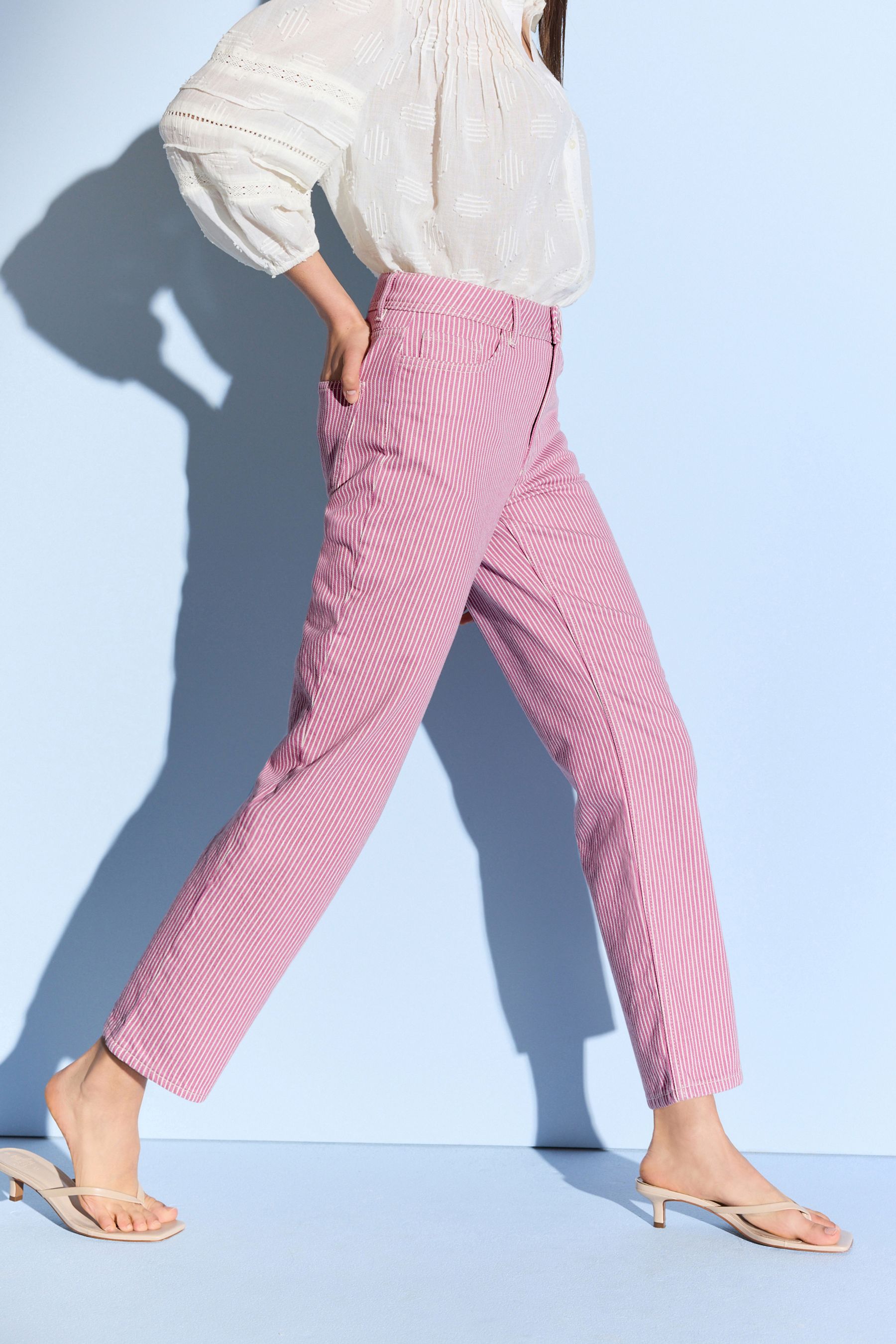 Pink stripe jeans new arrivals