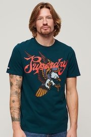 Superdry Green 100% Cotton Tattoo Script T-Shirt - Image 1 of 3