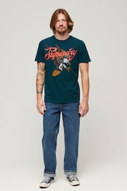 Superdry Green 100% Cotton Tattoo Script T-Shirt - Image 3 of 3