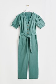 Oliver Bonas Green Short Sleeve V-Neck Jumpsuit - Image 4 of 9