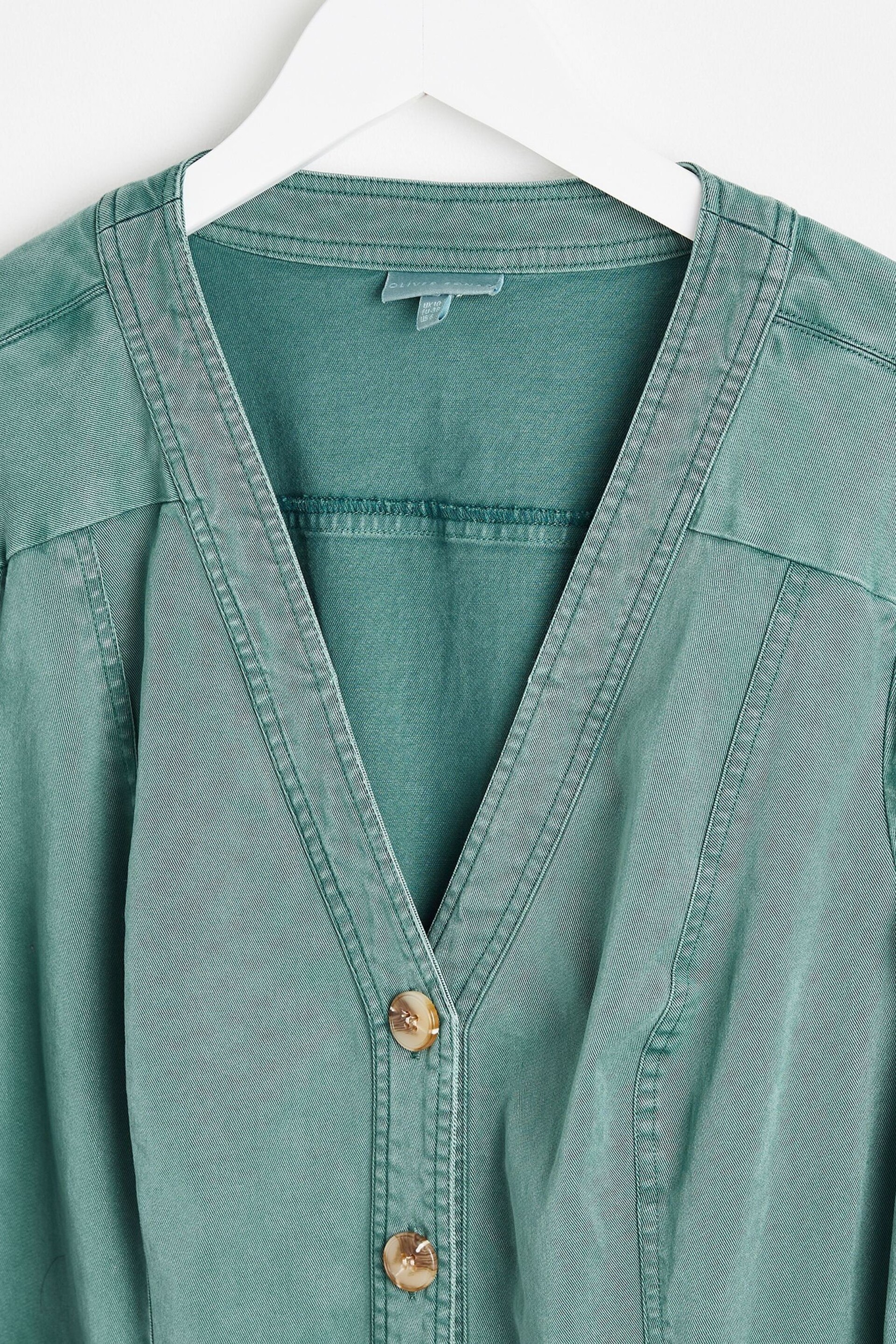 Oliver Bonas Green Short Sleeve V-Neck Jumpsuit - Image 6 of 9