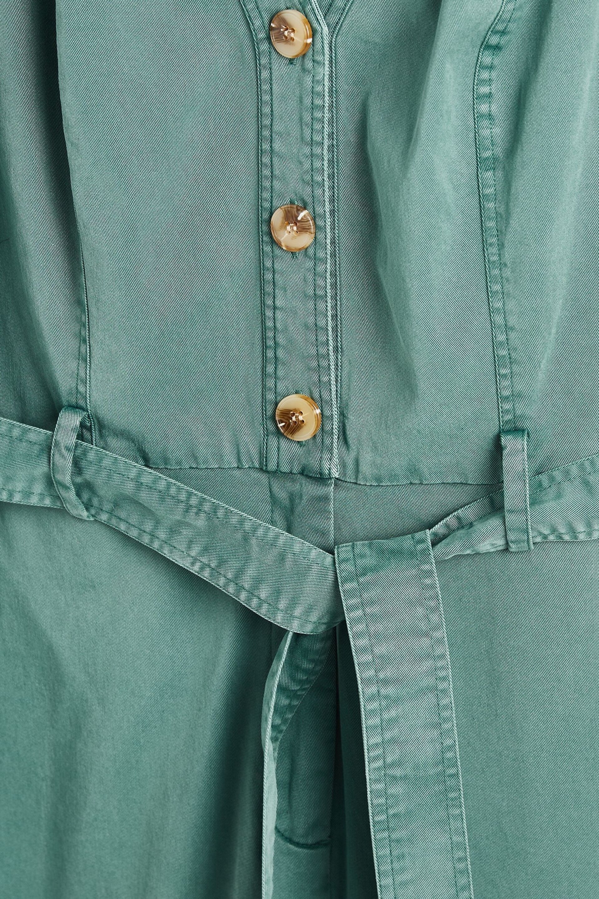 Oliver Bonas Green Short Sleeve V-Neck Jumpsuit - Image 8 of 9