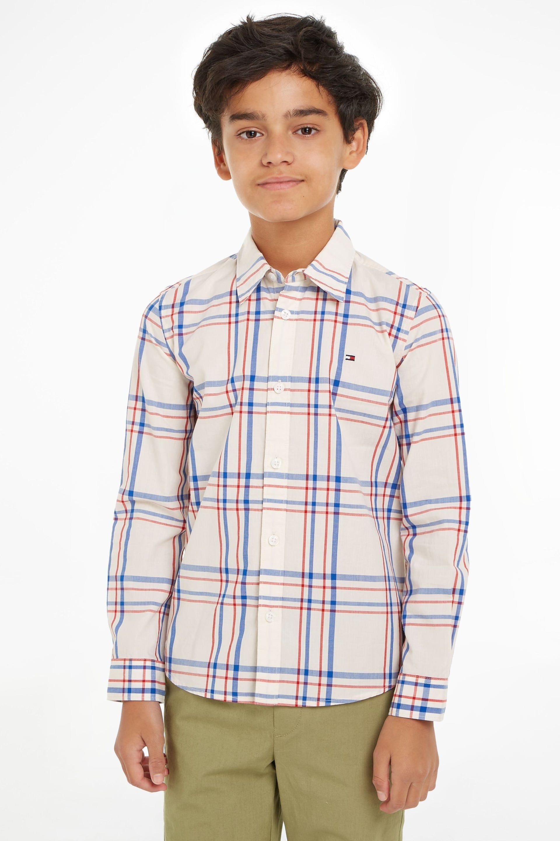 Tommy Hilfiger Long Sleeve White Check Shirt - Image 1 of 6