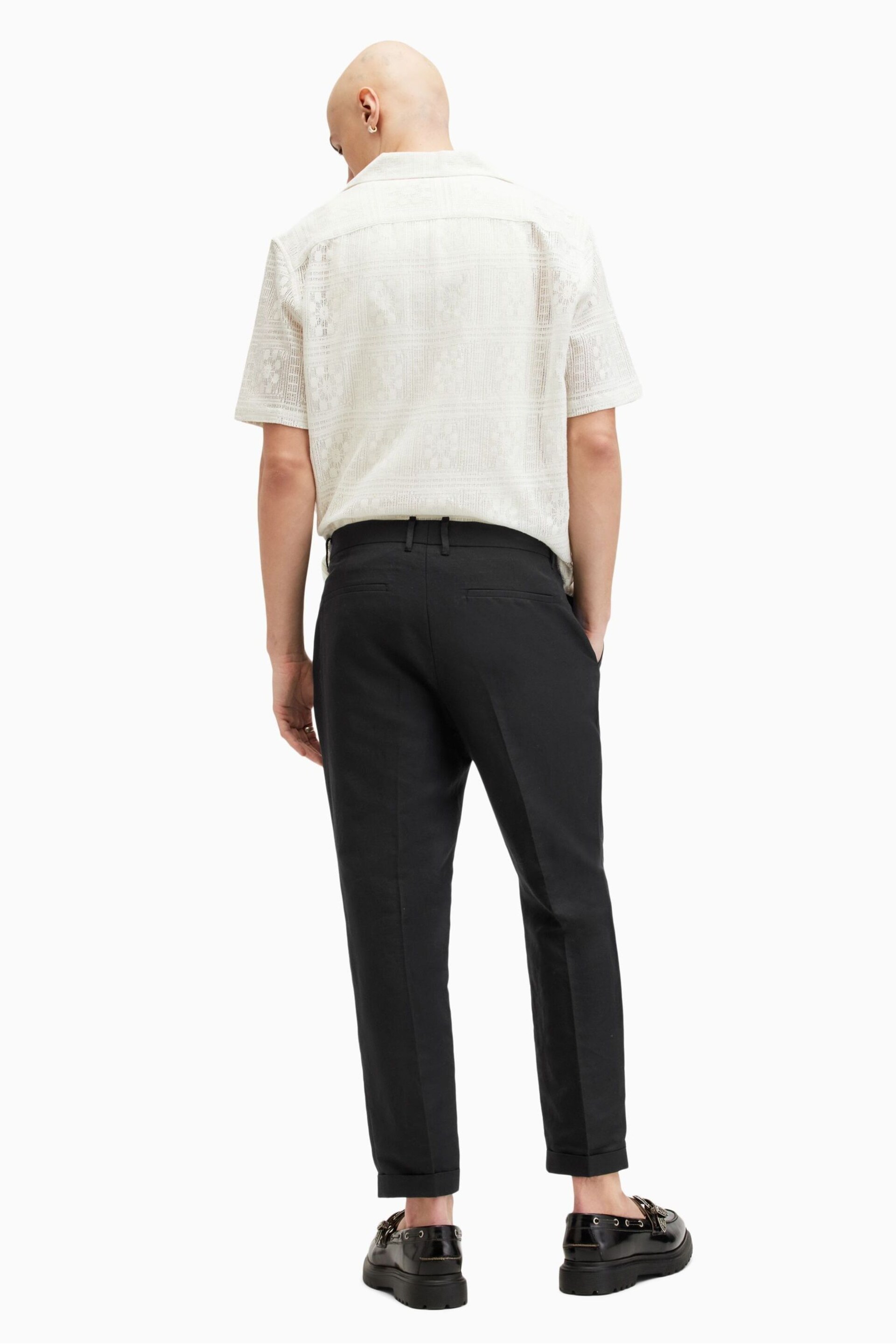 AllSaints Black Cross Tallis Trousers - Image 3 of 7