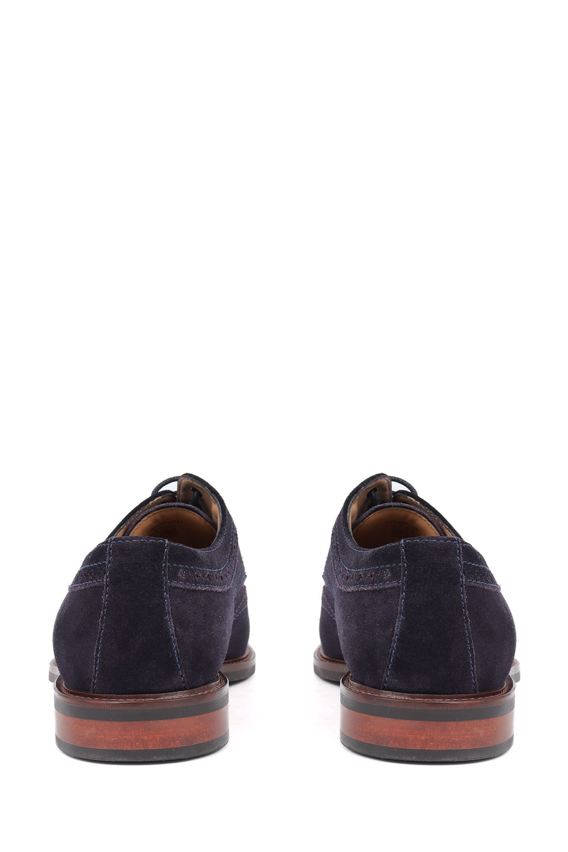 Jones Bootmaker Blue Longwood Suede Derby Brogues - Image 4 of 6