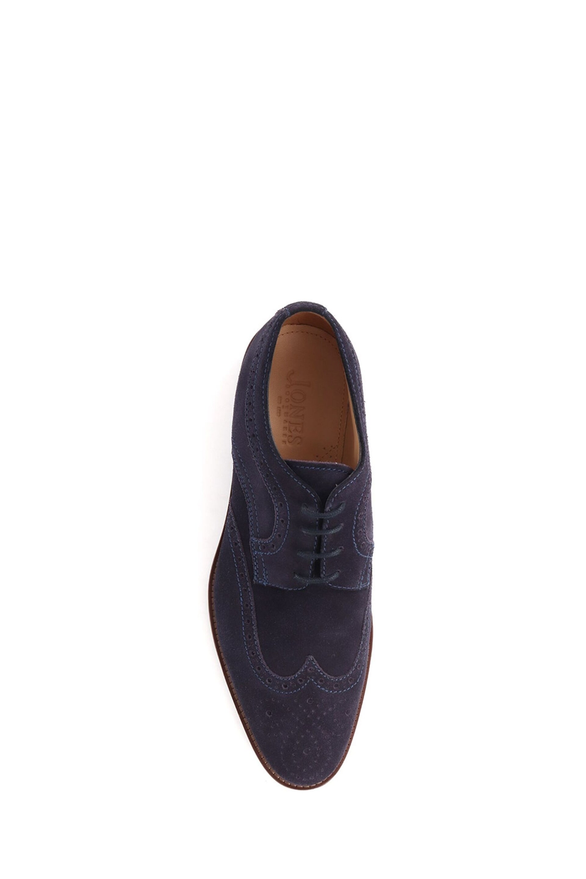 Jones Bootmaker Blue Longwood Suede Derby Brogues - Image 5 of 6