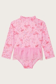 Monsoon Pink Baby Flamingo Swimsuit - Image 1 of 3