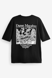 Black 100% Cotton Danse Macabre Artist Licence T-Shirt - Image 6 of 8