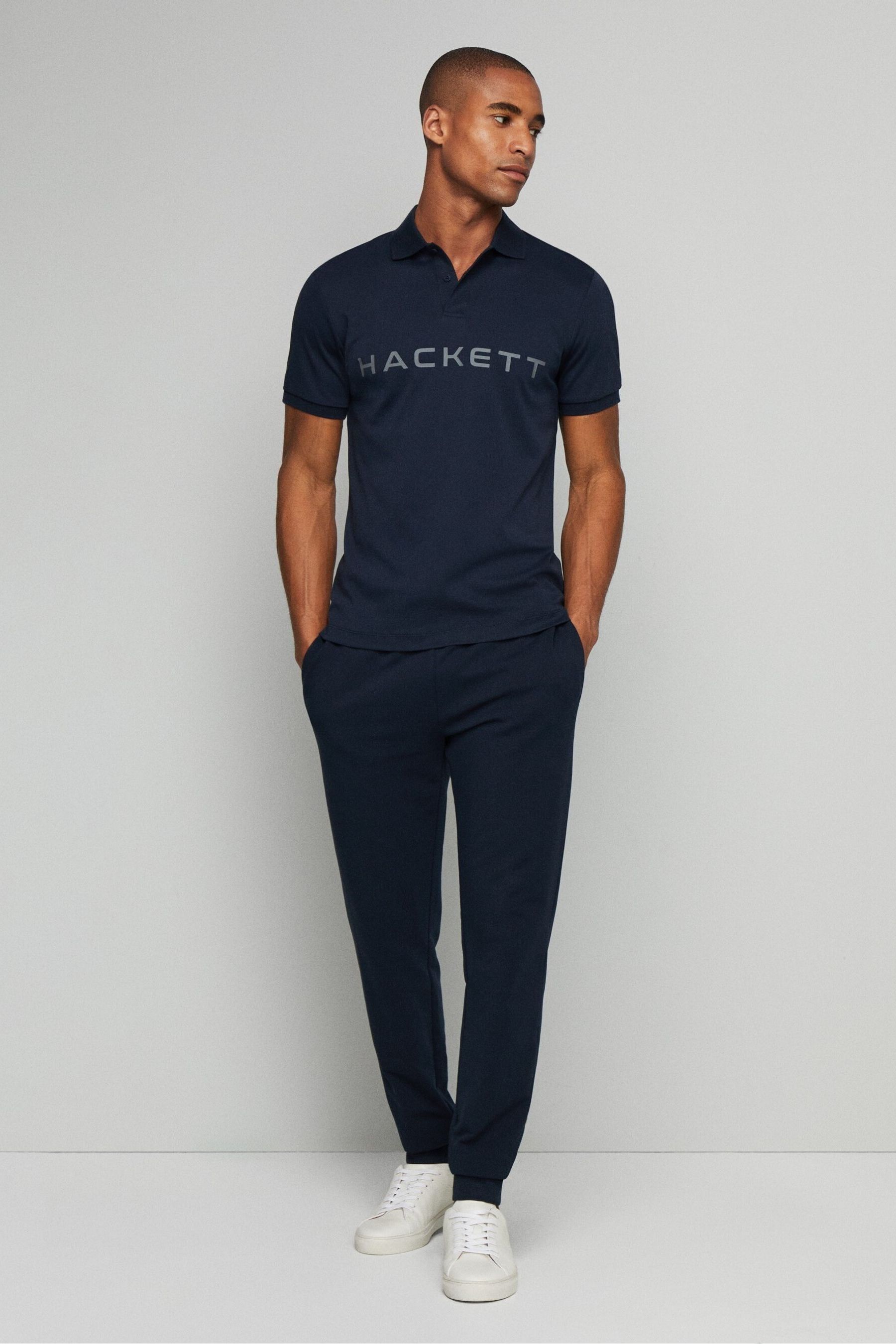 Buy Hackett Men Blue London Short Sleeve 100 Cotton Polo Shirt from Next Luxembourg