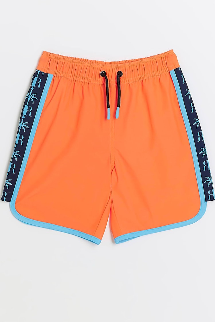 River Island Pink Boys Colour Block Swim Shorts - Image 1 of 4