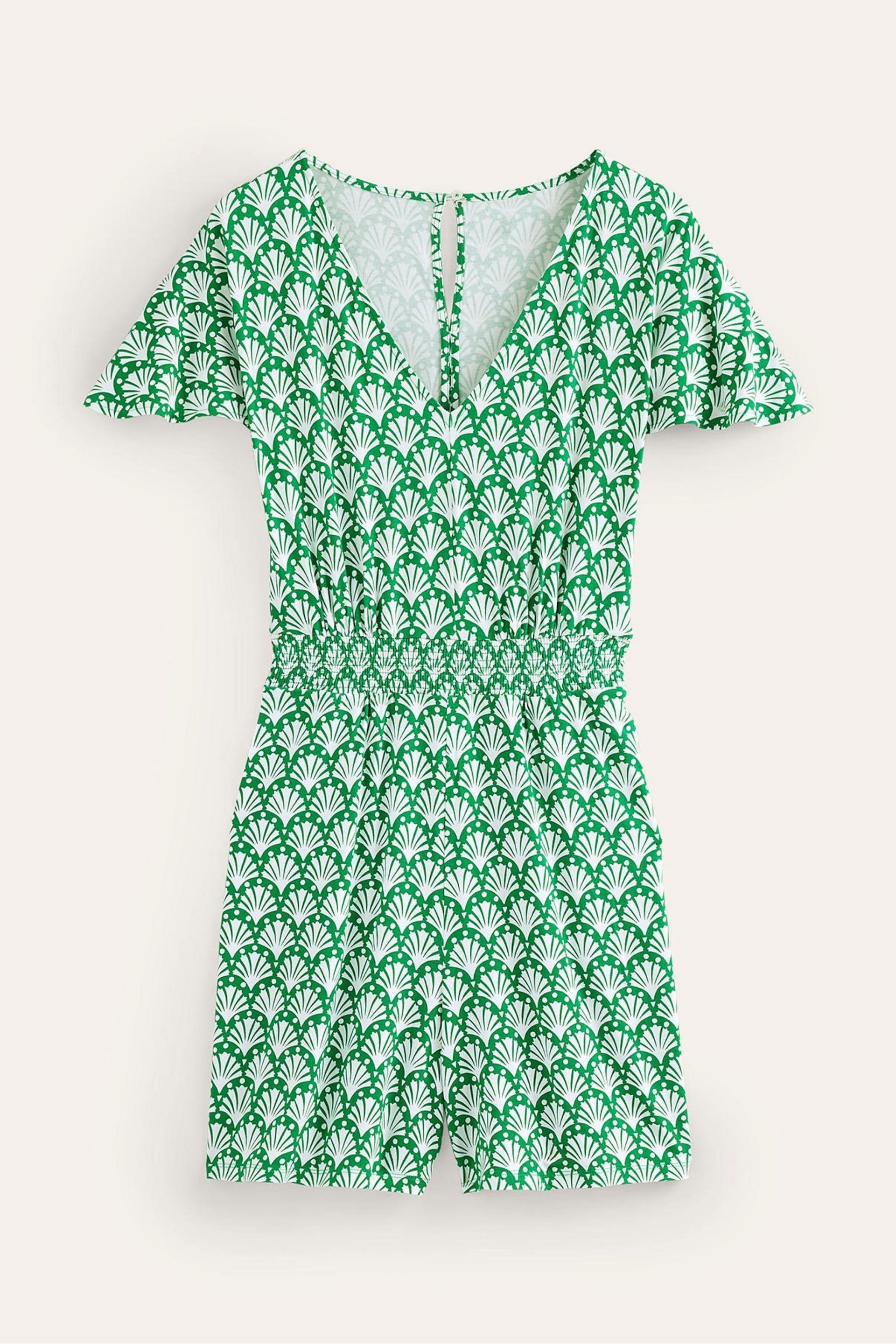 Boden Green Smocked Jersey Playsuit - Image 5 of 5