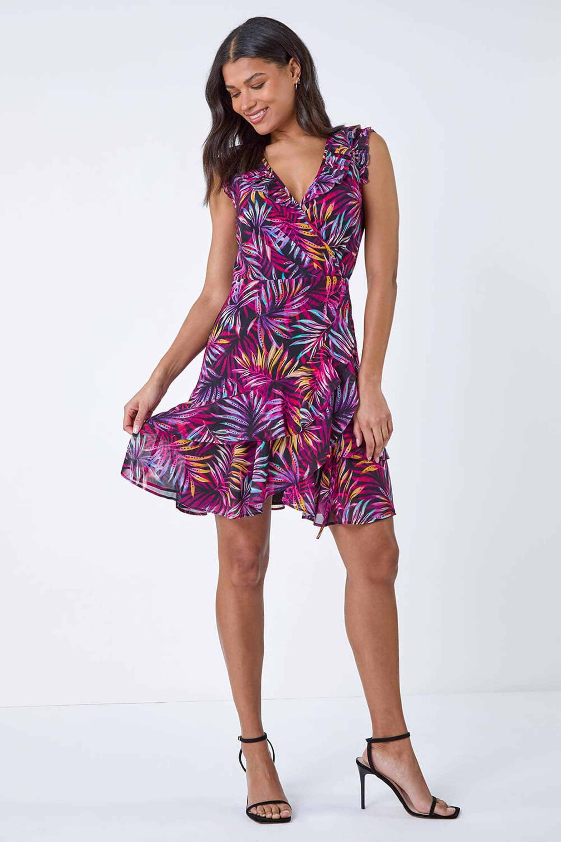 Frill wrap dress uk outlet