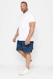 BadRhino Big & Tall Blue Elasticated Waist Denim Shorts - Image 2 of 4