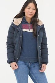 FatFace Lara Navy Puffer Coat - Image 1 of 6