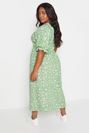 Yours Curve Green LIMITED COLLECTION Vintage Floral Textured Midaxi Dress - Image 3 of 5