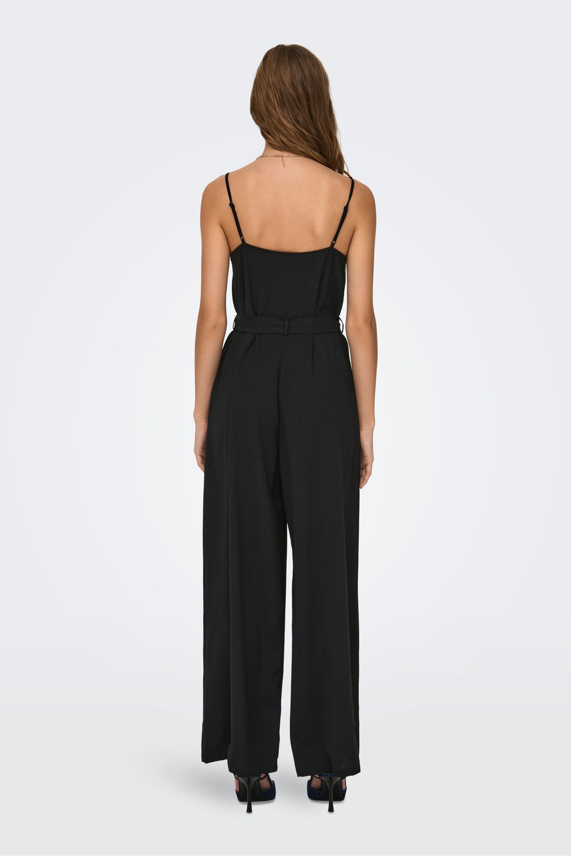 ONLY Black Ruffle Cami Tie Front Jumpsuit - Image 2 of 6