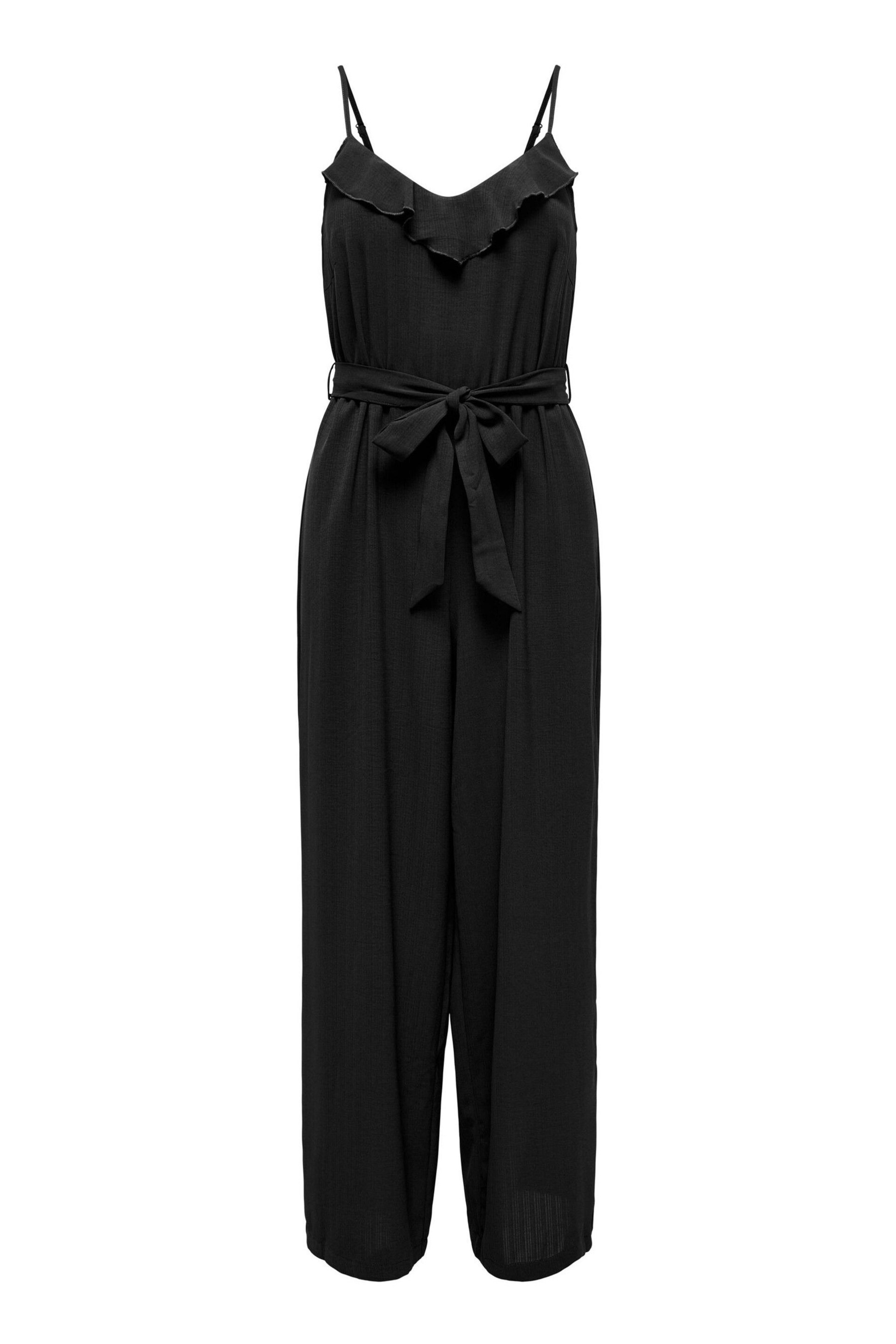 ONLY Black Ruffle Cami Tie Front Jumpsuit - Image 5 of 6