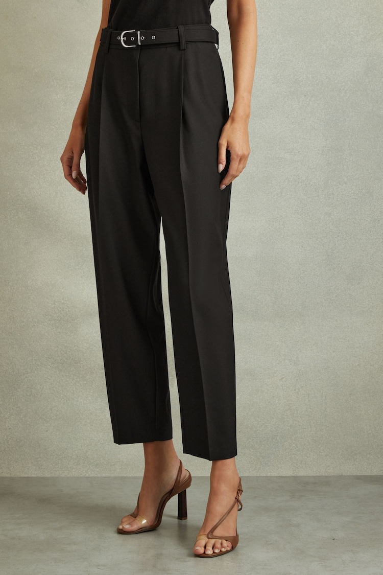 Reiss Freja Tapered Belted Trousers - Image 1 of 7