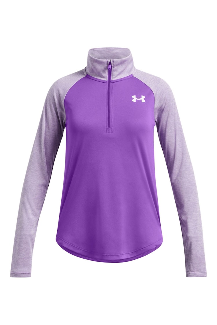 Under Armour Purple Tech Graphic 1/2 Zip Sweatshirt - Image 1 of 4