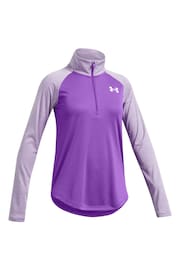 Under Armour Purple Tech Graphic 1/2 Zip Sweatshirt - Image 3 of 4