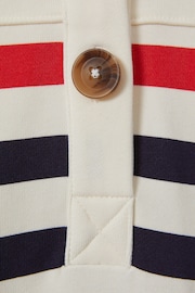 Reiss Ecru Martha Striped Jersey Hooded Dress - Image 4 of 4