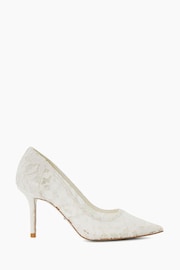 Dune London Cream Adoring Bridal Lace Courts - Image 3 of 6