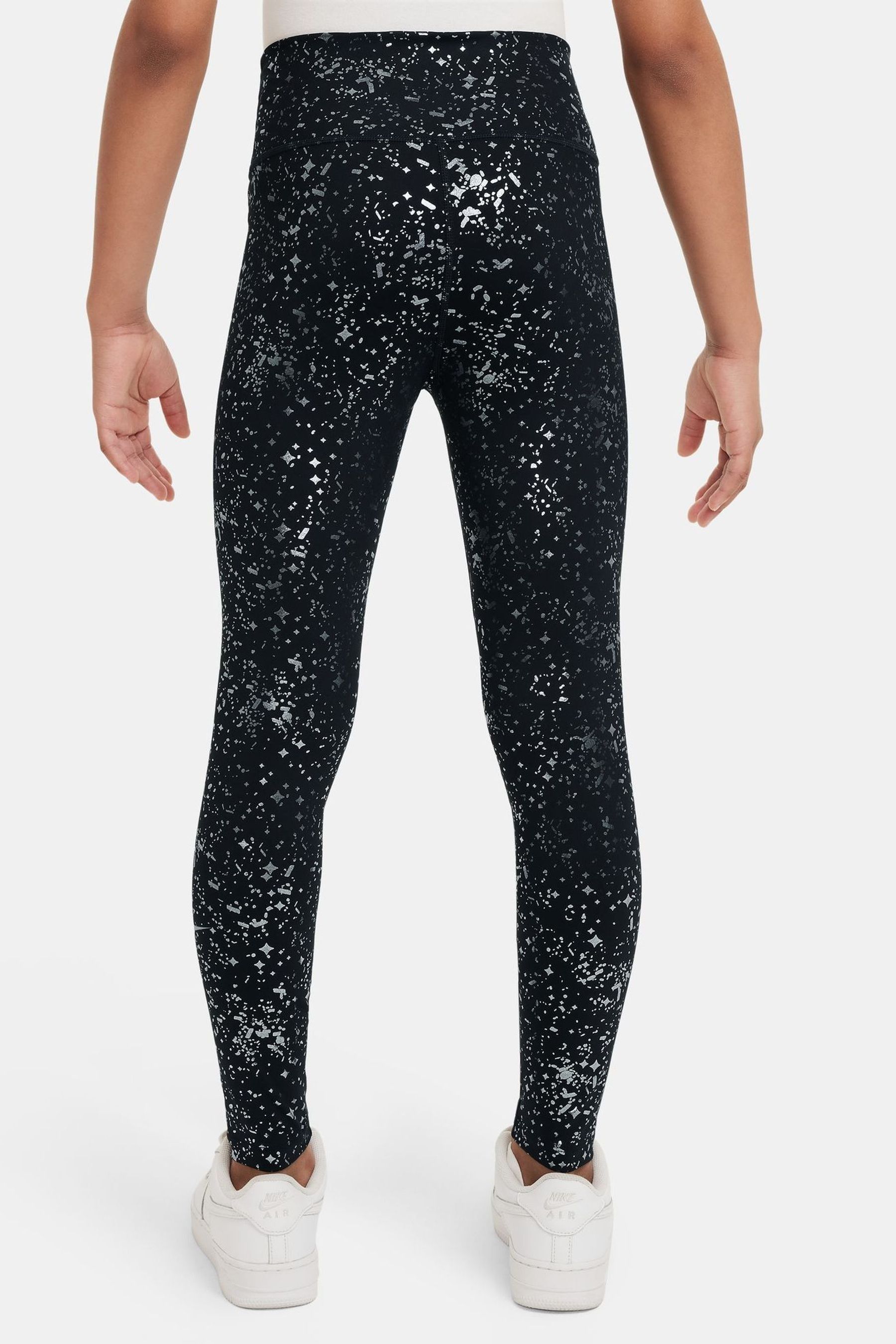 Buy Nike Black One Dri FIT Shine Leggings from the Next UK online shop