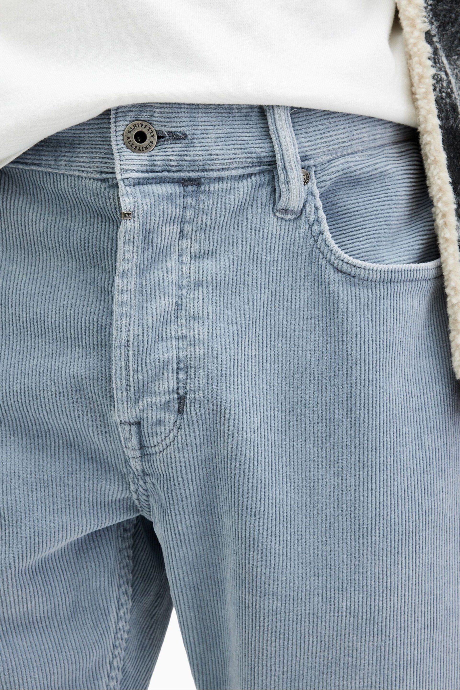 AllSaints Blue Rex Corduroy Jeans - Image 4 of 6