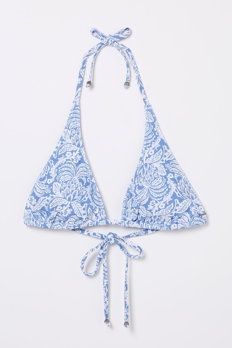 FatFace Maci Blue Damask Floral Bikini Top - Image 5 of 5