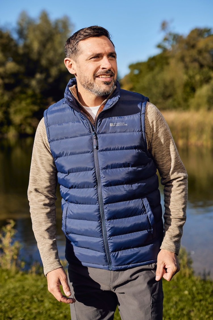 Mountain Warehouse Light Blue Seasons II Mens Water Resistant Padded Gilet - Image 1 of 6