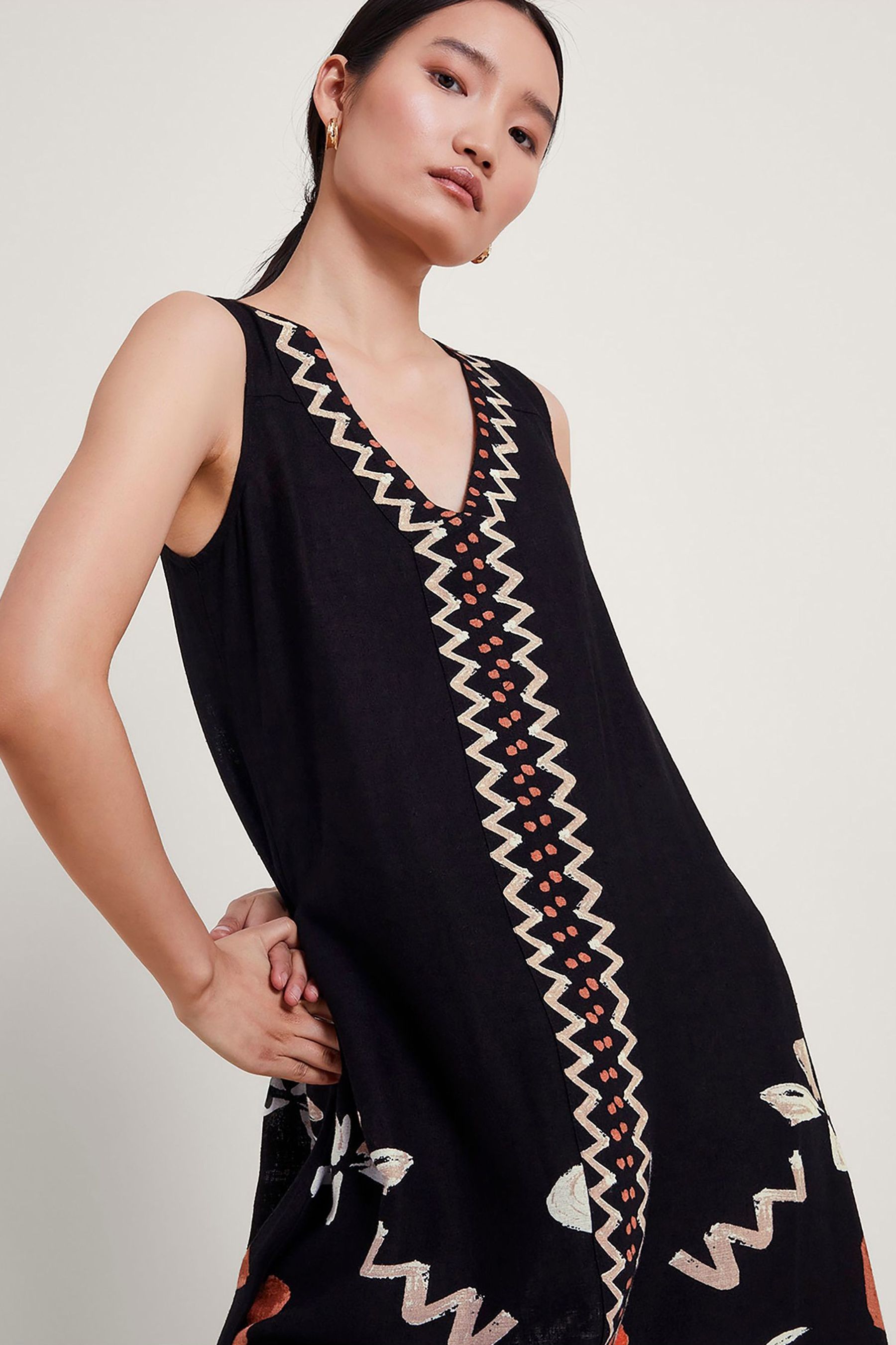 Buy Monsoon Black Carlotta Midi Dress from Next United Arab Emirates