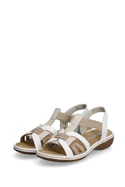 Rieker Womens Elastic Stretch Sandals - Image 4 of 9