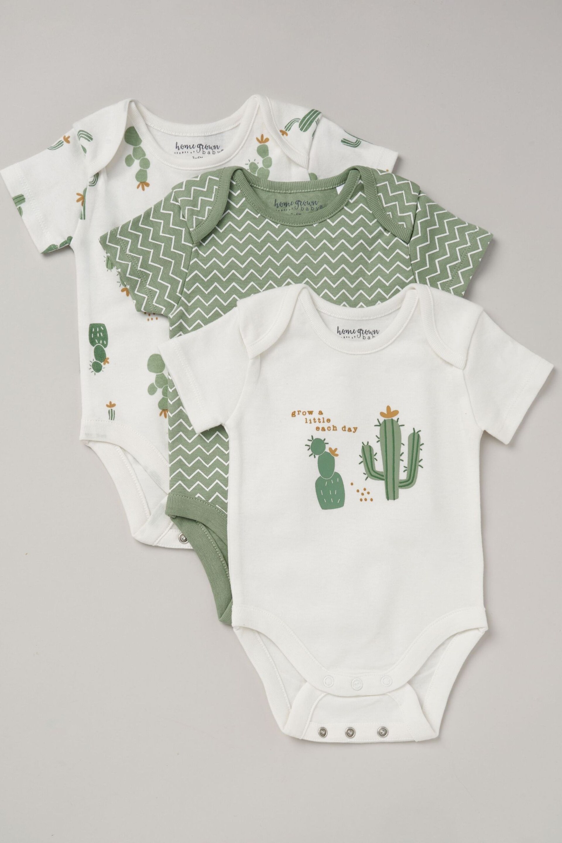 Homegrown Printed White Bodysuit Set 3 Pack - Image 1 of 5