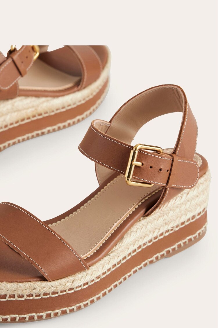 Boden Brown Stitched Wedge Espadrilles - Image 4 of 4