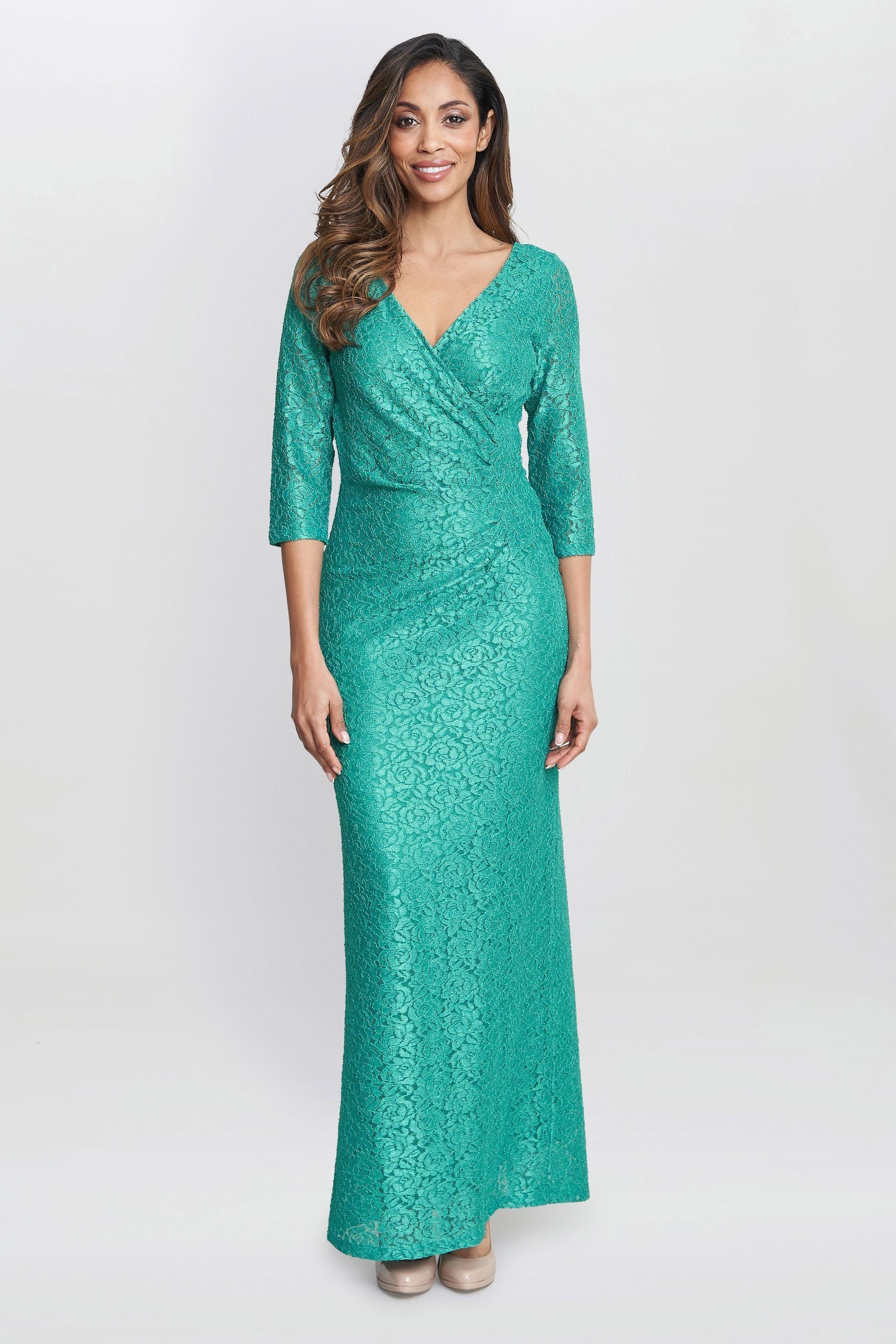 Gina bacconi green dress cheap