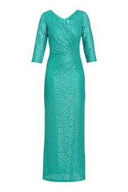 Gina Bacconi Green Fearne Lace Wrap Maxi Dress - Image 6 of 6