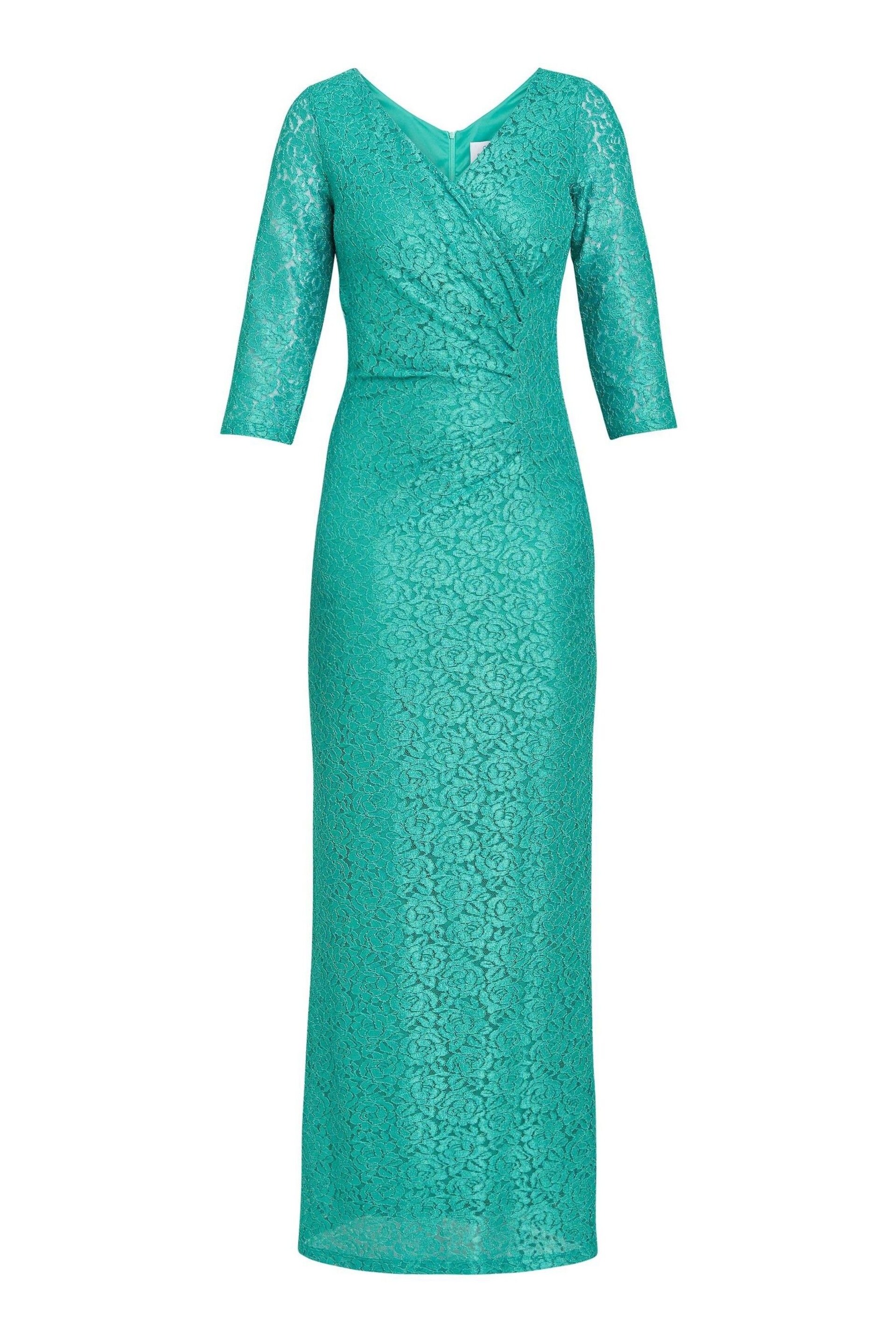 Gina Bacconi Green Fearne Lace Wrap Maxi Dress - Image 6 of 6