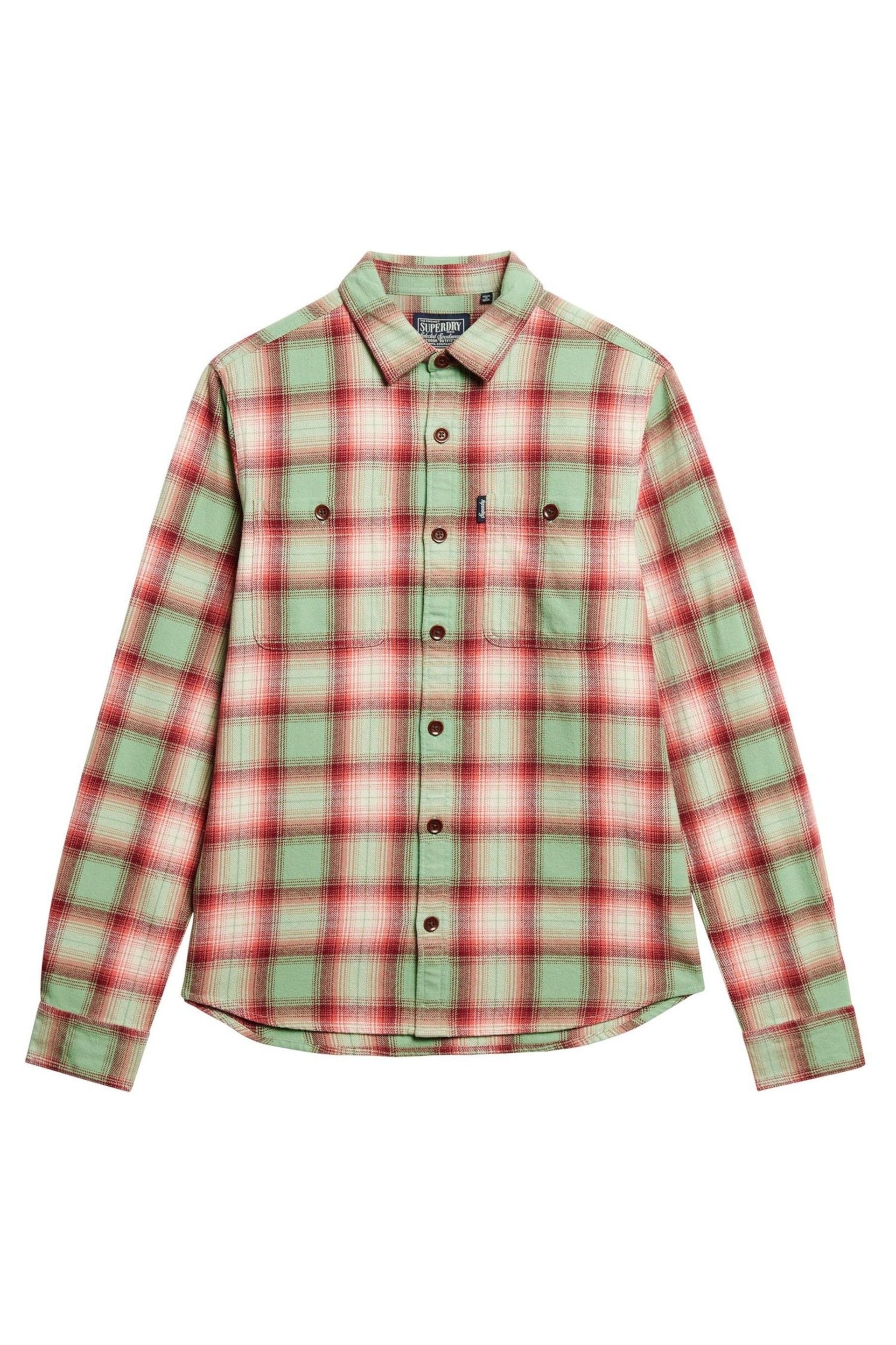 Superdry Green Vintage Check Overshirt - Image 4 of 6
