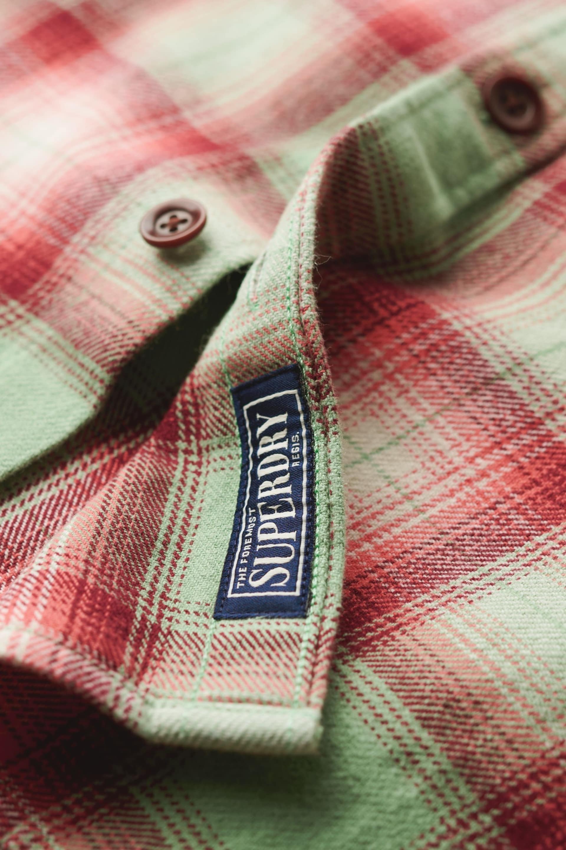 Superdry Green Vintage Check Overshirt - Image 6 of 6