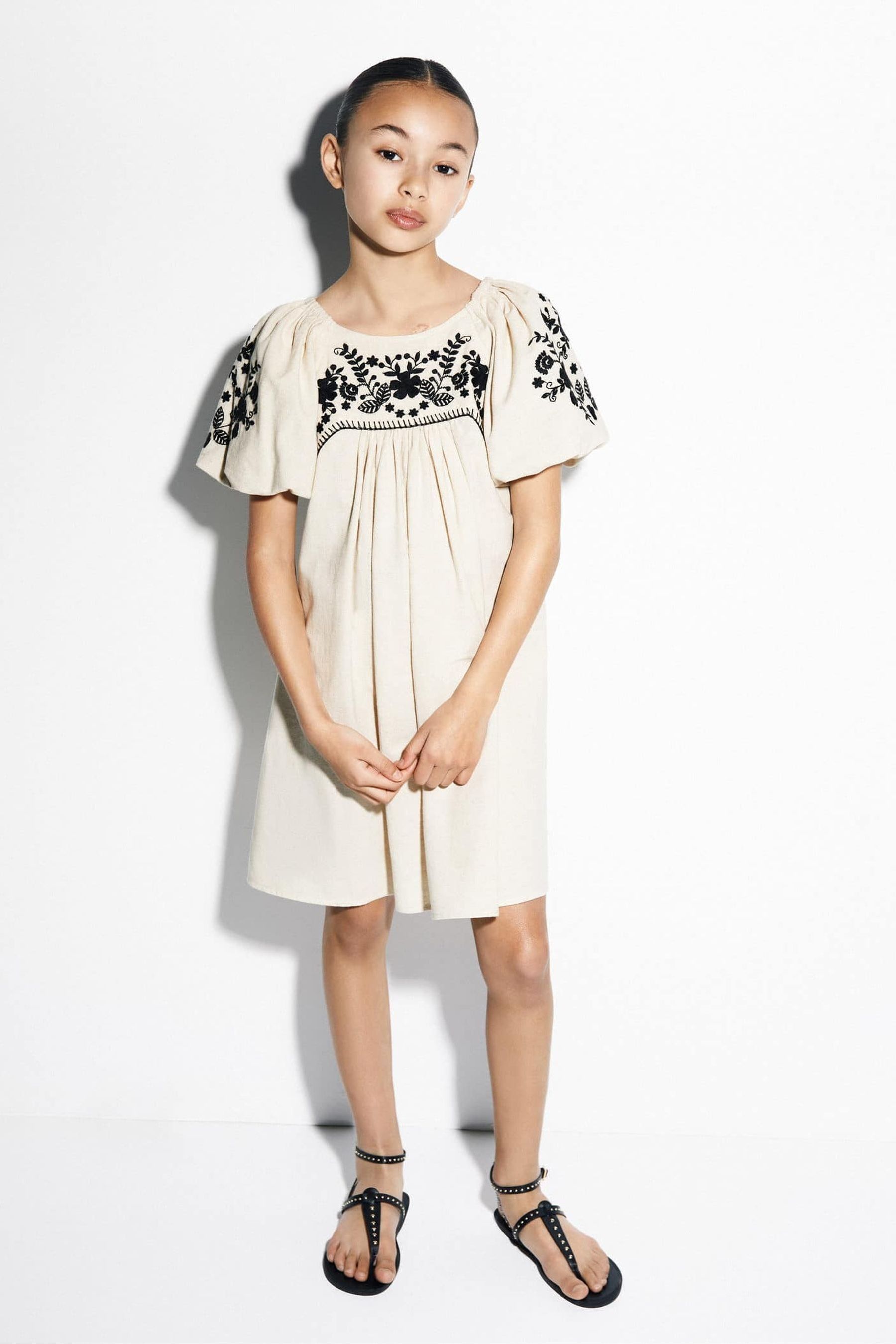 Buy Mango Brown Floral Embroidery Dress from the Next UK online shop