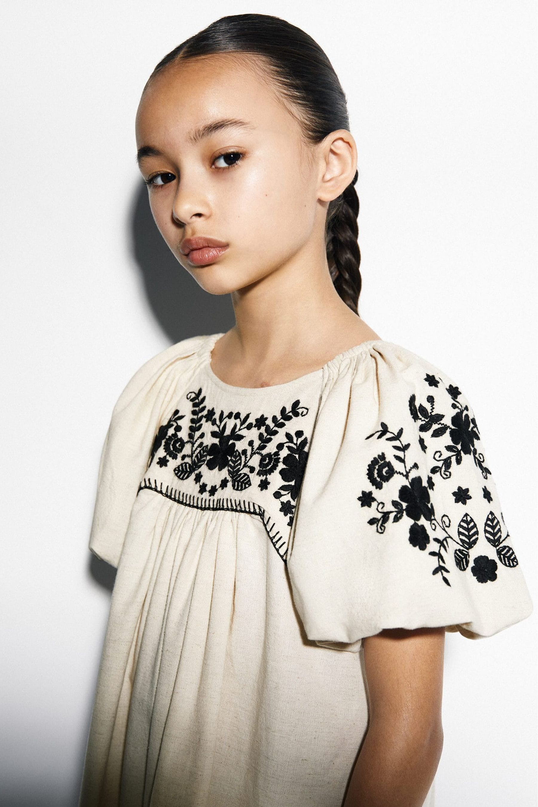 Mango floral embroidery dress top