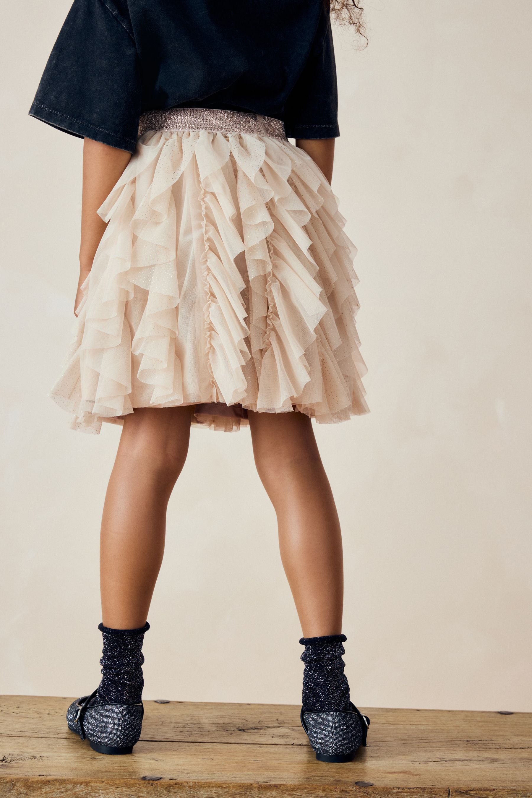 Mesh skirt cream clearance