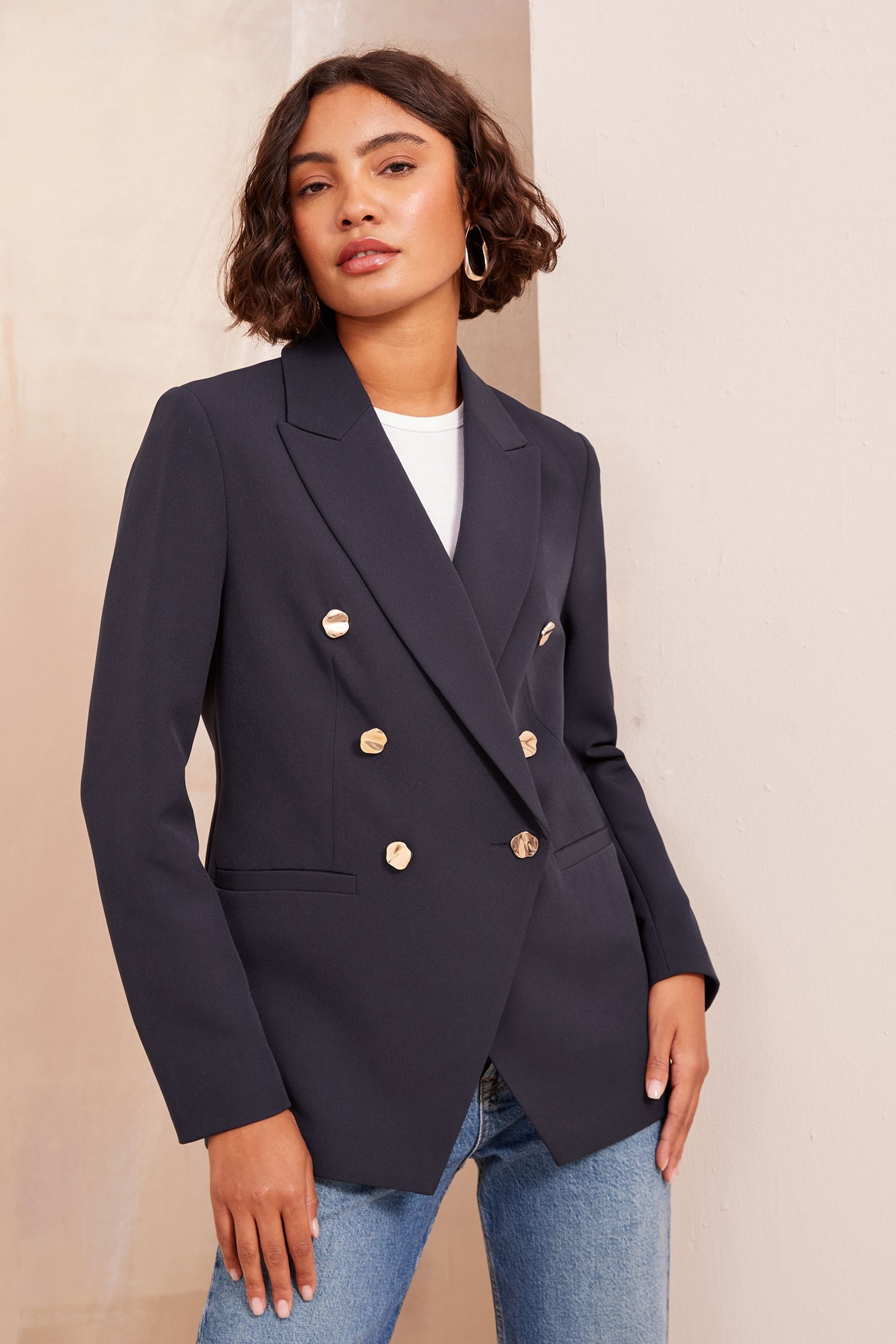 Friends Like These Navy Blue Military Blazer