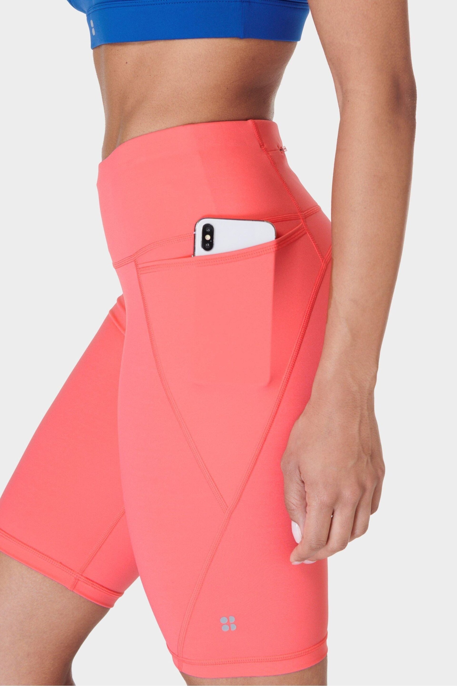 Sweaty Betty Coral Pink Sweaty Betty Coral Pink Power 9" Biker Shorts - Image 3 of 10