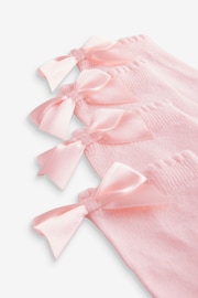 Pink Cotton Rich Bow Ankle School Socks 2 Pack - Image 3 of 4