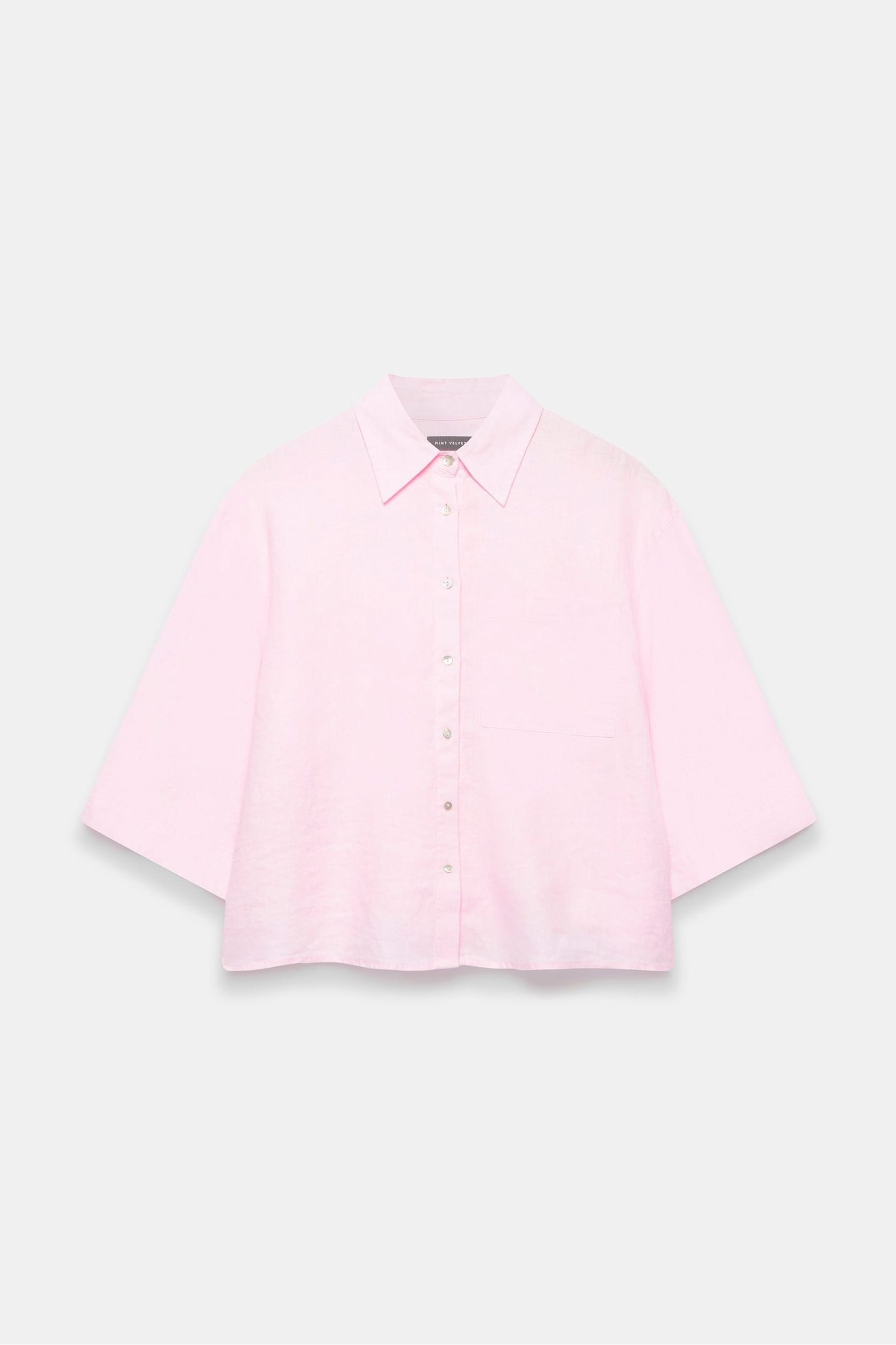 Mint Velvet Pink Linen Shirt - Image 3 of 4