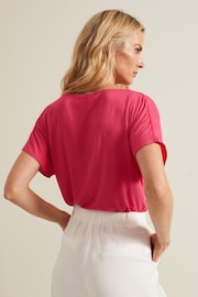 Phase Eight Pink Cheryl Cowl Neck Woven Front Top - Image 2 of 7