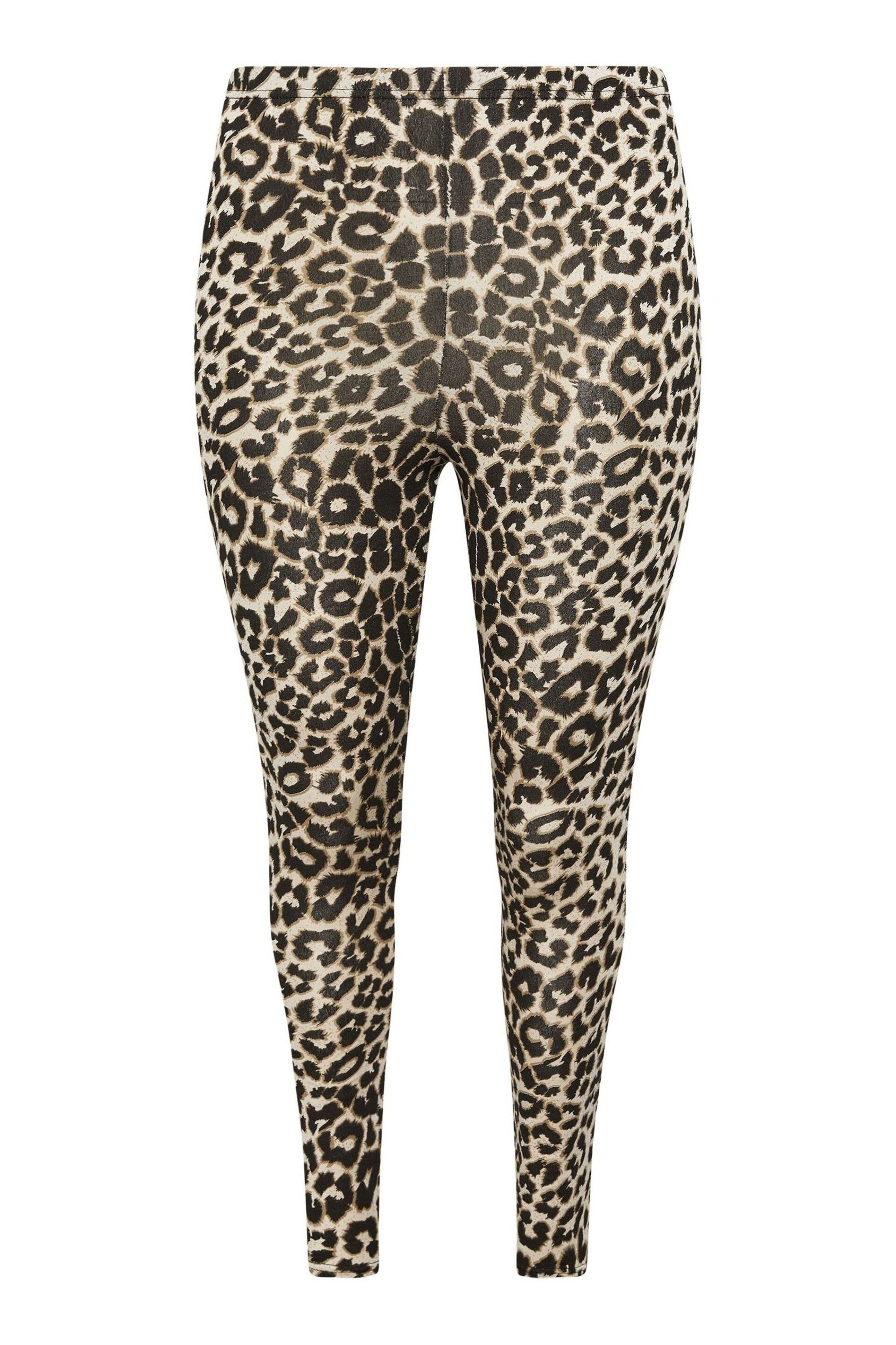 Yours Curve Black Limited Leopard Print Leggings - Image 5 of 5